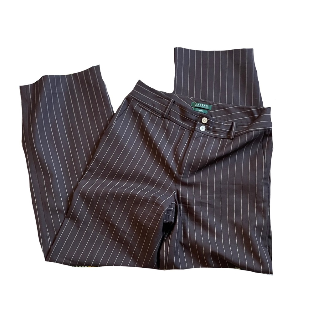 High waisted pin stripe trousers